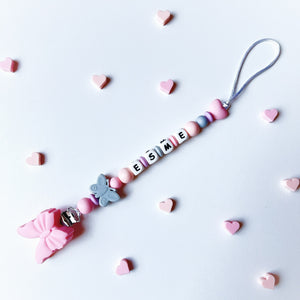 Butterfly & Heart Pacifier Chain