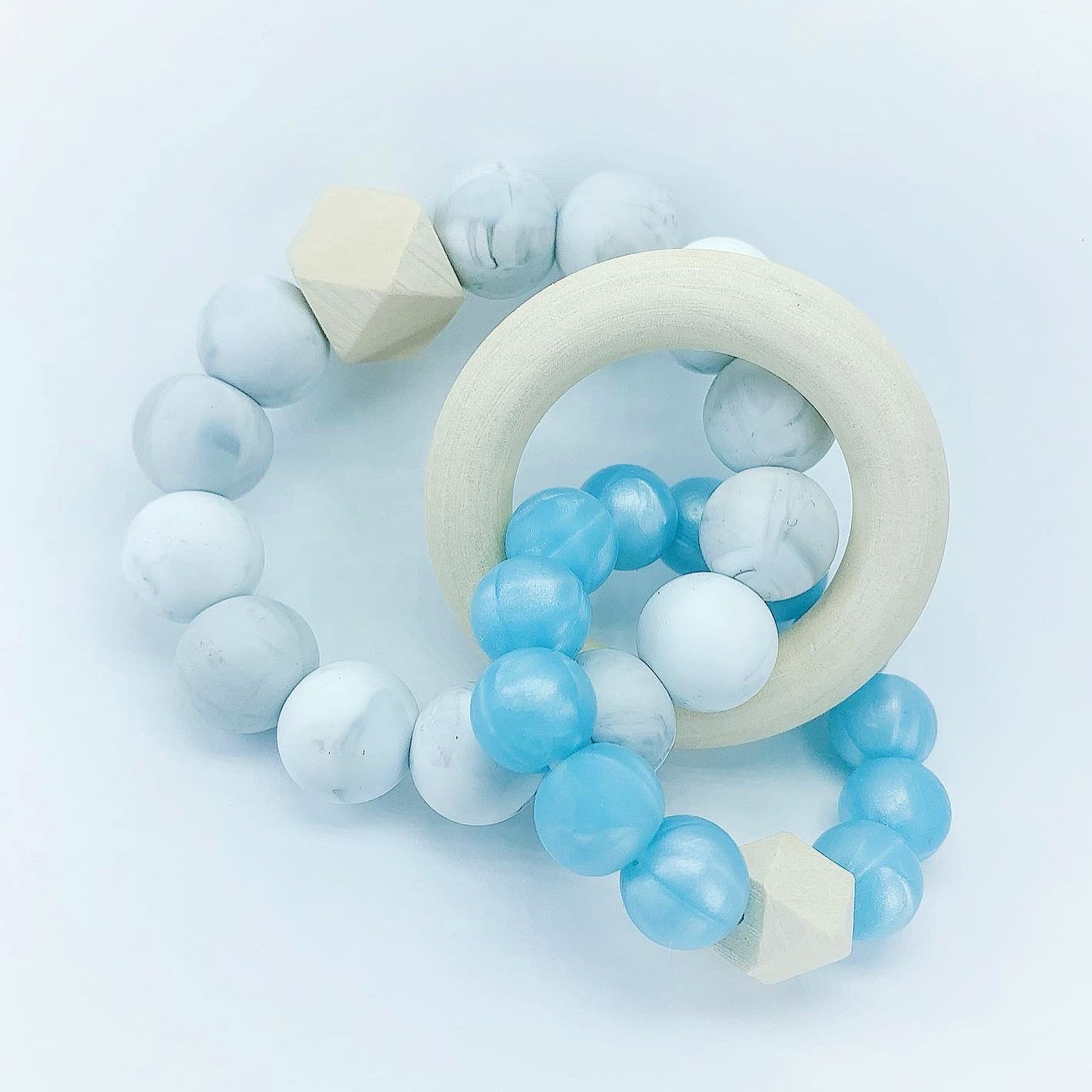 Dual-Ring Blue Pearl Teether