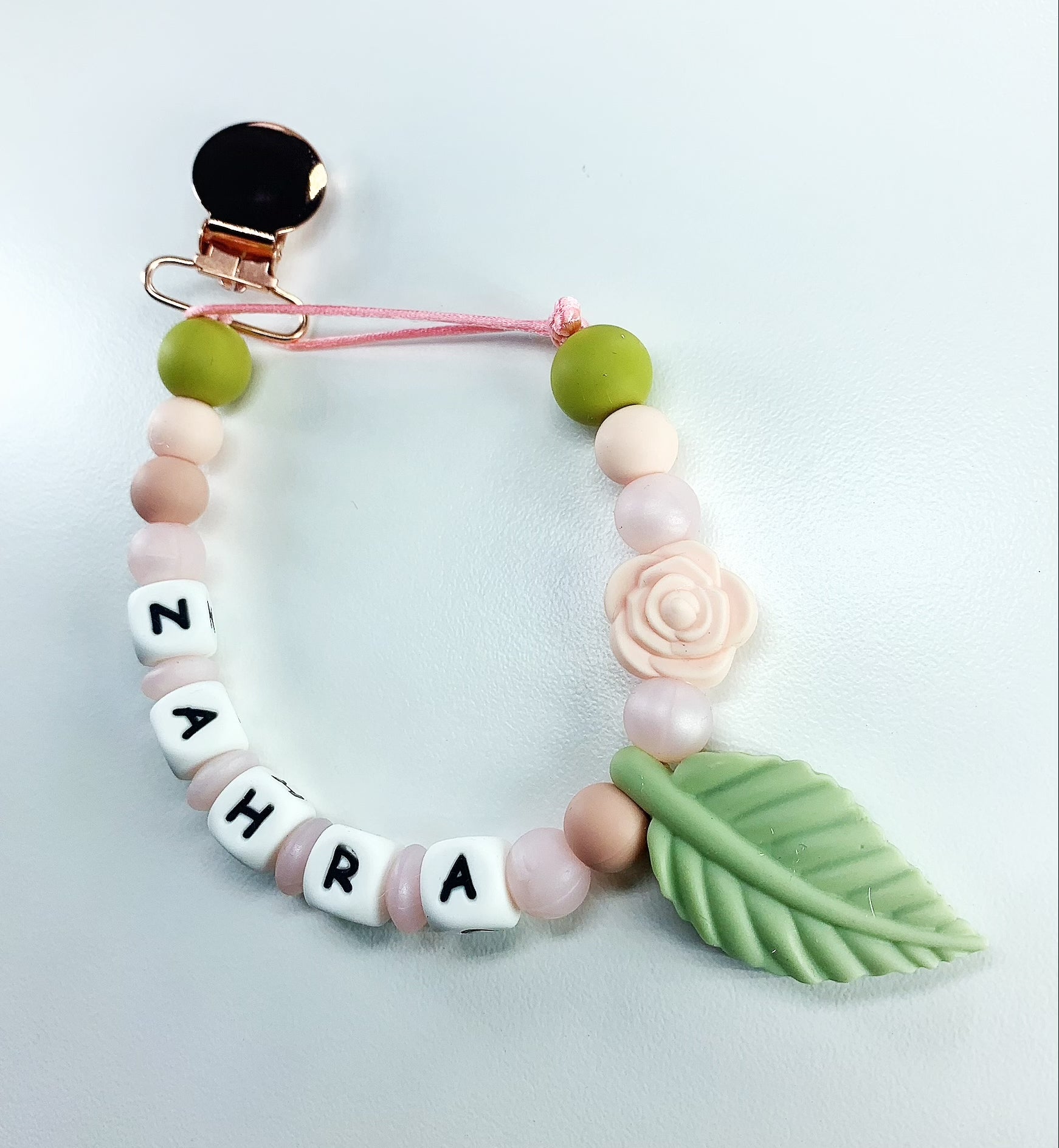 Rose & Leaf Pacifier Chain