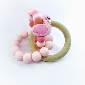 Flamingo teething ring