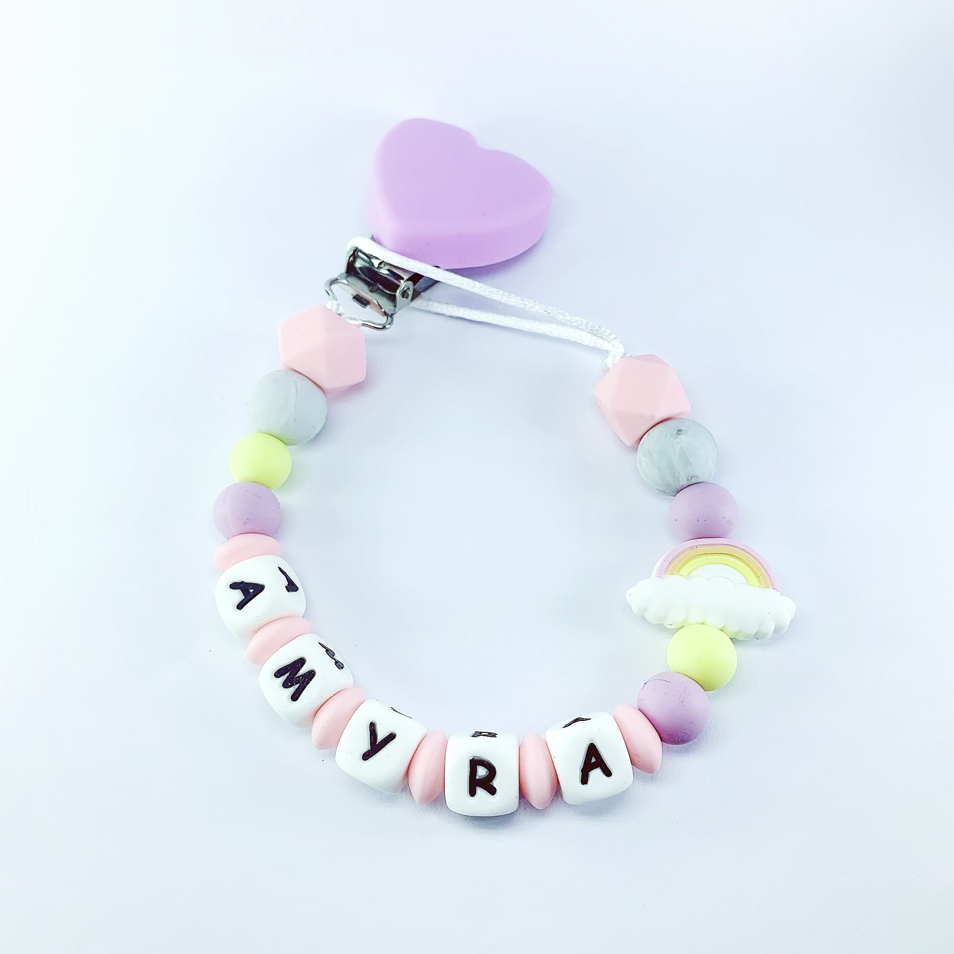 Lilac Rainbow Theme Pacifier chain