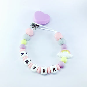 Lilac Rainbow Theme Pacifier chain