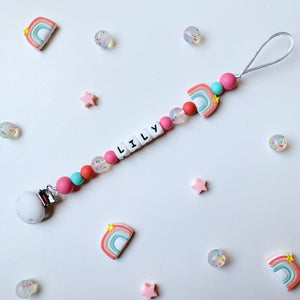 Multi Colour Rainbow Pacifier Chain