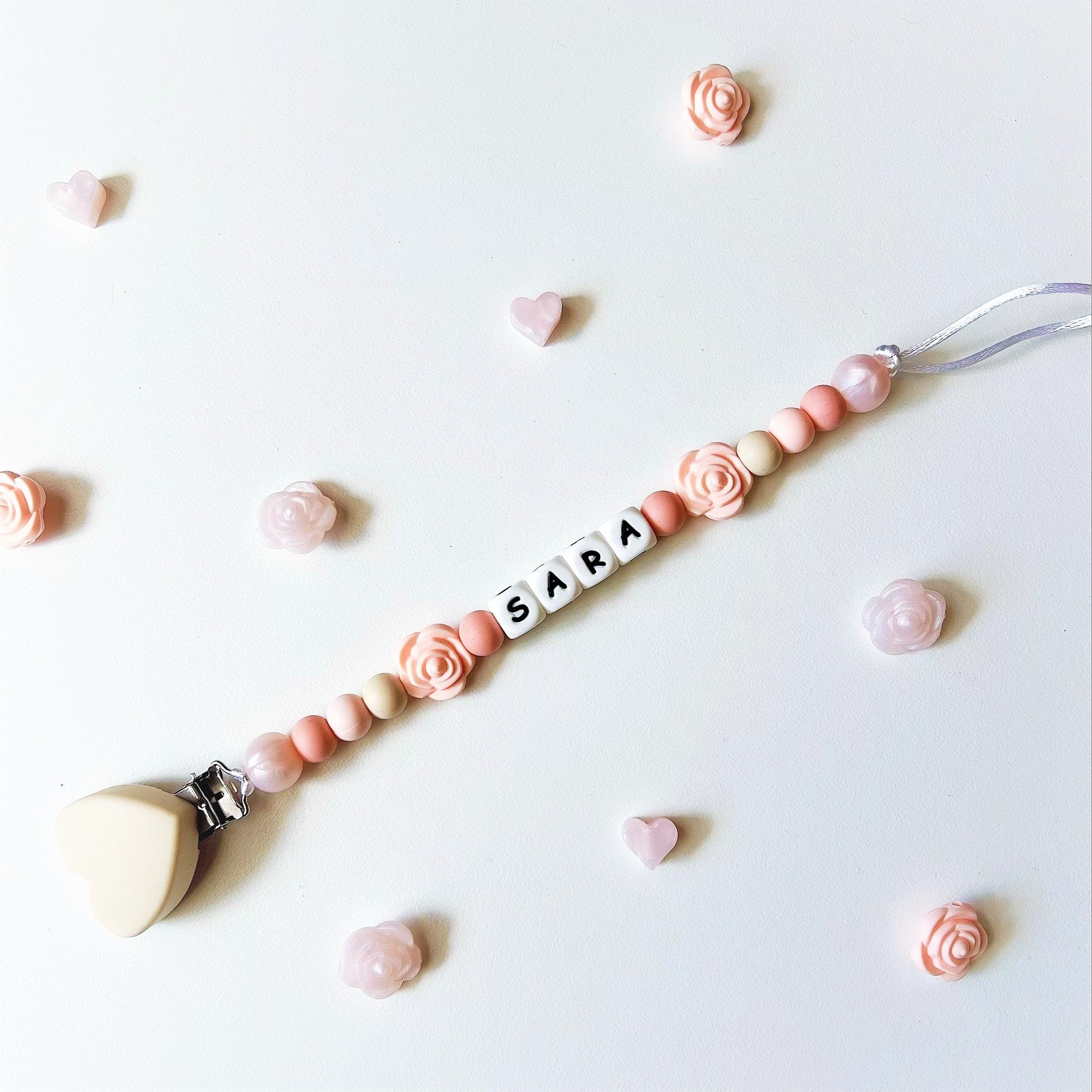 Blush Rose Pacifier Chain