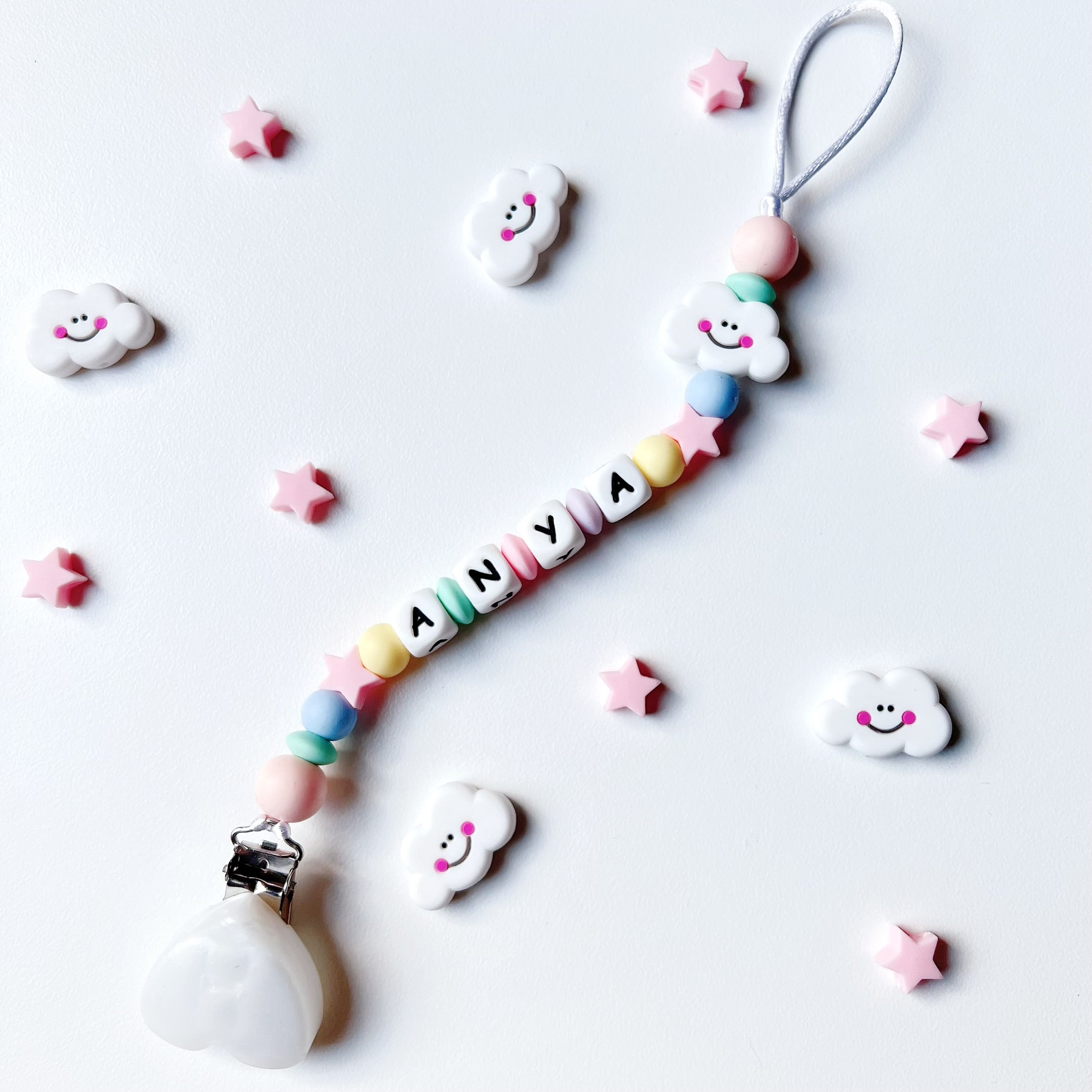 Cloud & Stars Pacifier chain